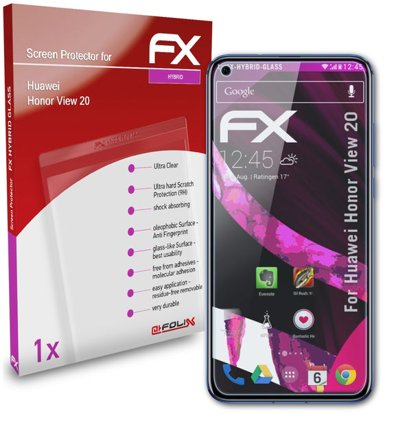 atFoliX FX-Hybrid-Glass Panzerglasfolie für Huawei Honor View 20