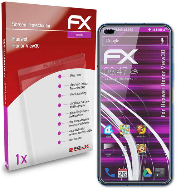 atFoliX FX-Hybrid-Glass Panzerglasfolie für Huawei Honor View30