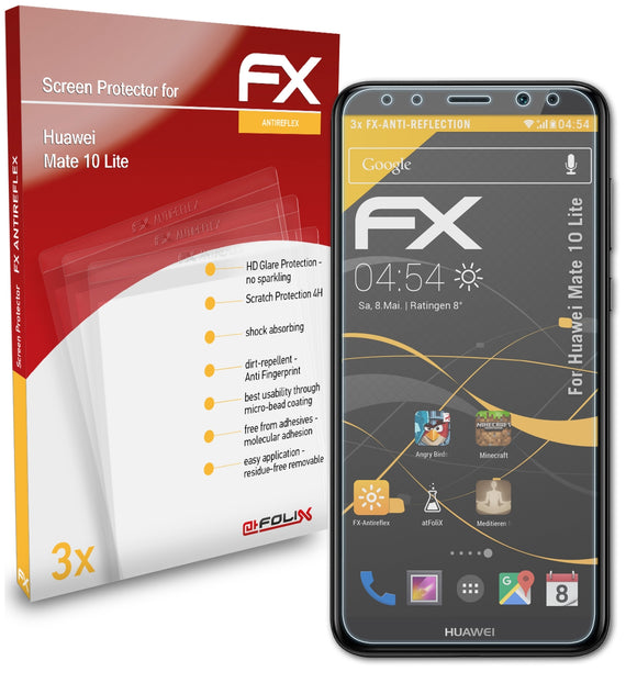 atFoliX FX-Antireflex Displayschutzfolie für Huawei Mate 10 Lite