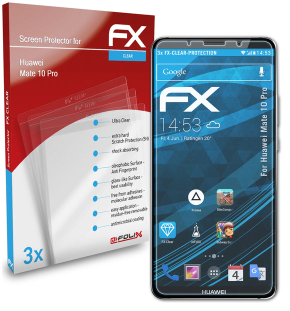 atFoliX FX-Clear Schutzfolie für Huawei Mate 10 Pro