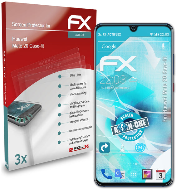 atFoliX FX-ActiFleX Displayschutzfolie für Huawei Mate 20 (Case-fit)