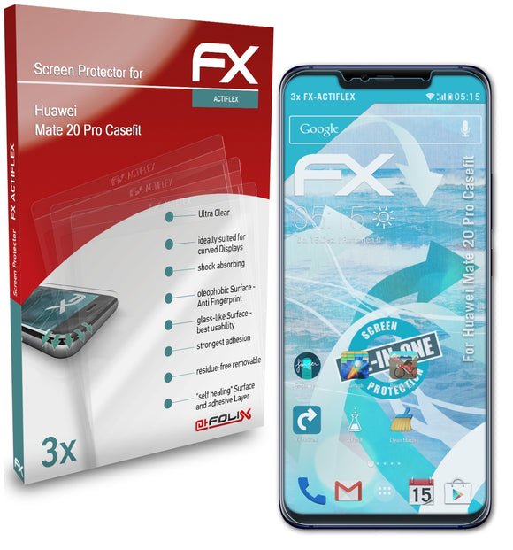 atFoliX FX-ActiFleX Displayschutzfolie für Huawei Mate 20 Pro (Casefit)