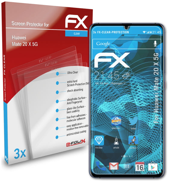 atFoliX FX-Clear Schutzfolie für Huawei Mate 20 X 5G