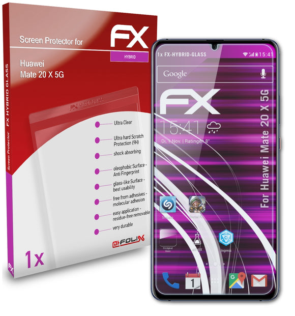 atFoliX FX-Hybrid-Glass Panzerglasfolie für Huawei Mate 20 X 5G