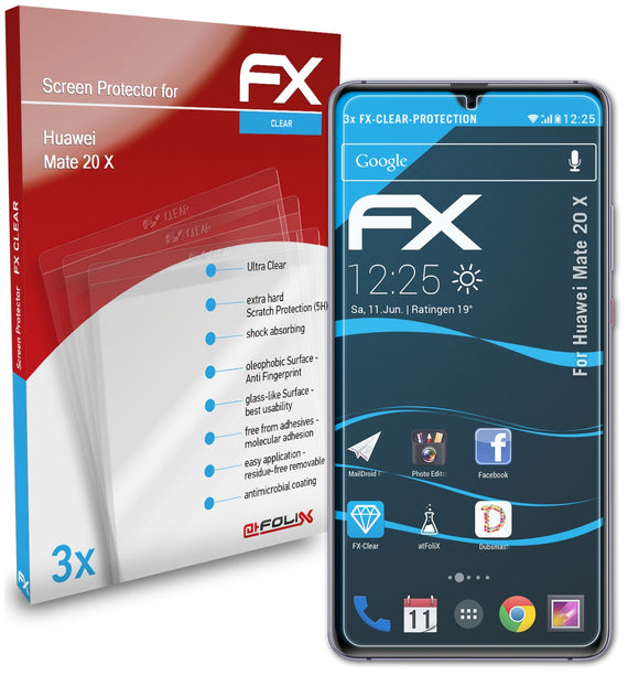 atFoliX FX-Clear Schutzfolie für Huawei Mate 20 X