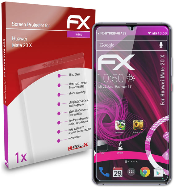 atFoliX FX-Hybrid-Glass Panzerglasfolie für Huawei Mate 20 X