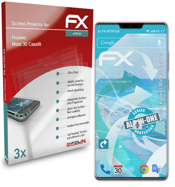 atFoliX FX-ActiFleX Displayschutzfolie für Huawei Mate 30 (Casefit)