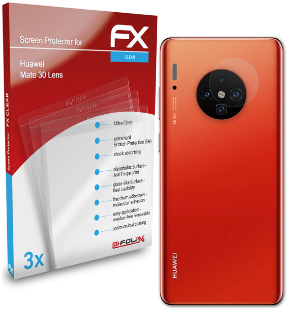 atFoliX FX-Clear Schutzfolie für Huawei Mate 30 (Lens)