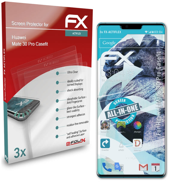 atFoliX FX-ActiFleX Displayschutzfolie für Huawei Mate 30 Pro (Casefit)