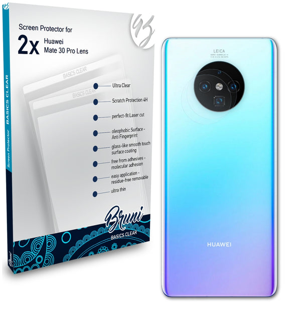 Bruni Basics-Clear Displayschutzfolie für Huawei Mate 30 Pro (Lens)