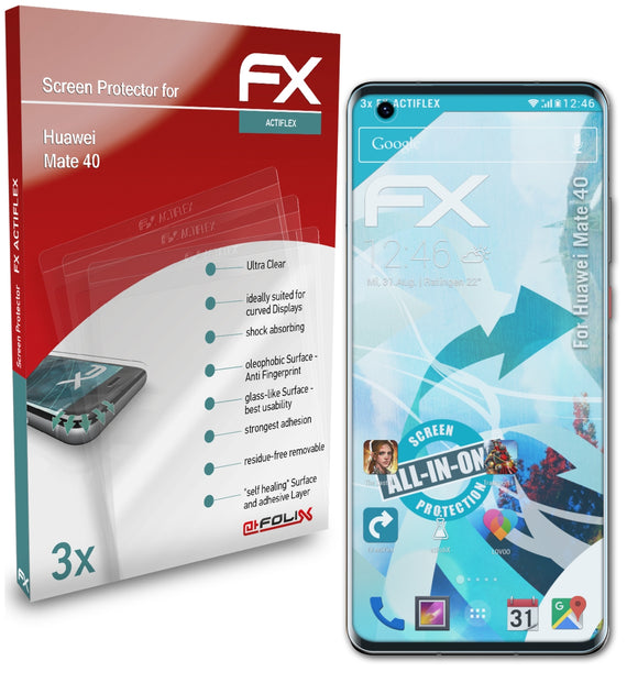 atFoliX FX-ActiFleX Displayschutzfolie für Huawei Mate 40