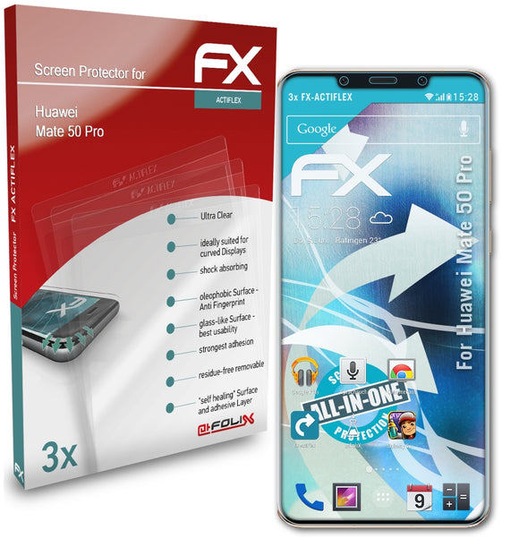 atFoliX FX-ActiFleX Displayschutzfolie für Huawei Mate 50 Pro
