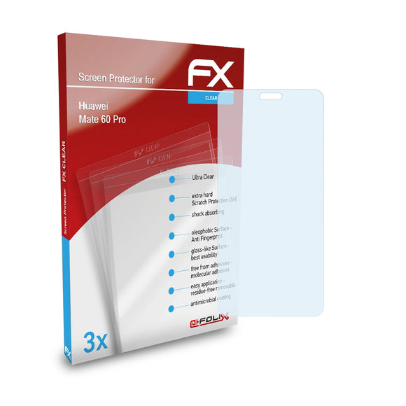 atFoliX FX-Clear Schutzfolie für Huawei Mate 60 Pro