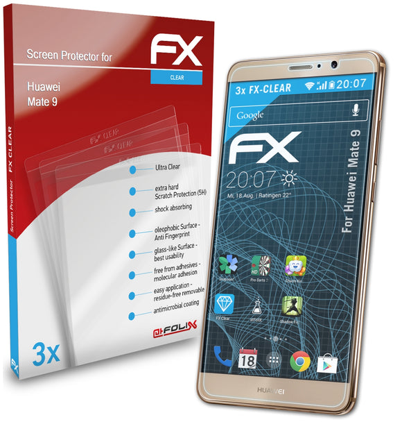 atFoliX FX-Clear Schutzfolie für Huawei Mate 9