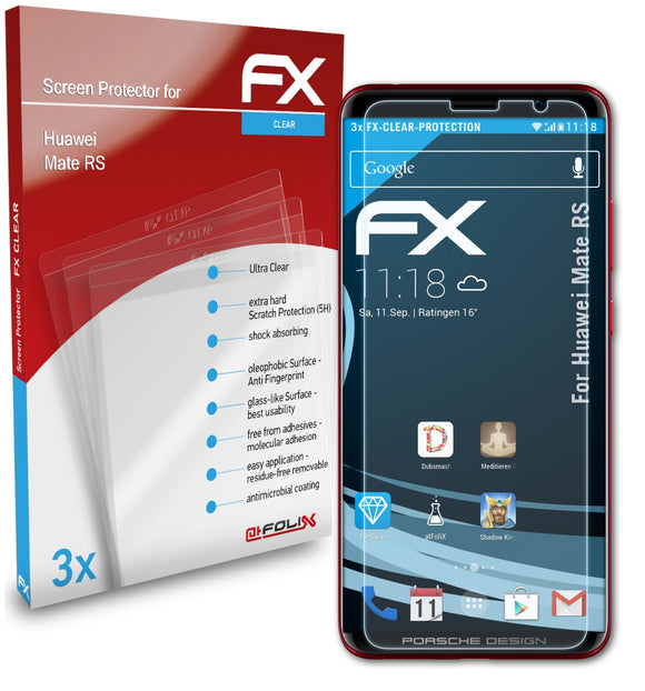 atFoliX FX-Clear Schutzfolie für Huawei Mate RS
