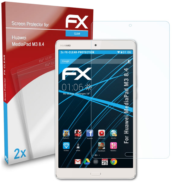 atFoliX FX-Clear Schutzfolie für Huawei MediaPad M3 8.4