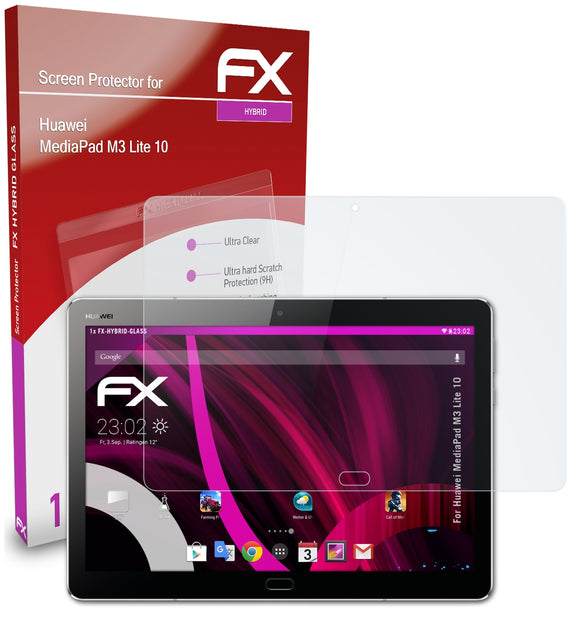 atFoliX FX-Hybrid-Glass Panzerglasfolie für Huawei MediaPad M3 Lite 10