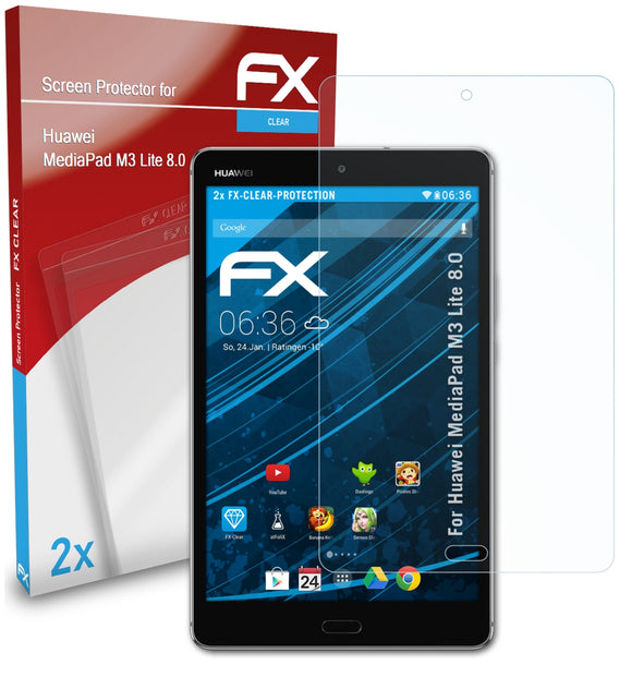 atFoliX FX-Clear Schutzfolie für Huawei MediaPad M3 Lite 8.0
