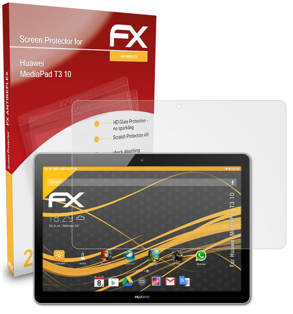atFoliX FX-Antireflex Displayschutzfolie für Huawei MediaPad T3 10