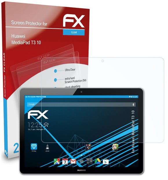 atFoliX FX-Clear Schutzfolie für Huawei MediaPad T3 10