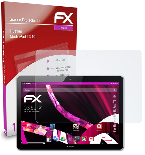 atFoliX FX-Hybrid-Glass Panzerglasfolie für Huawei MediaPad T3 10