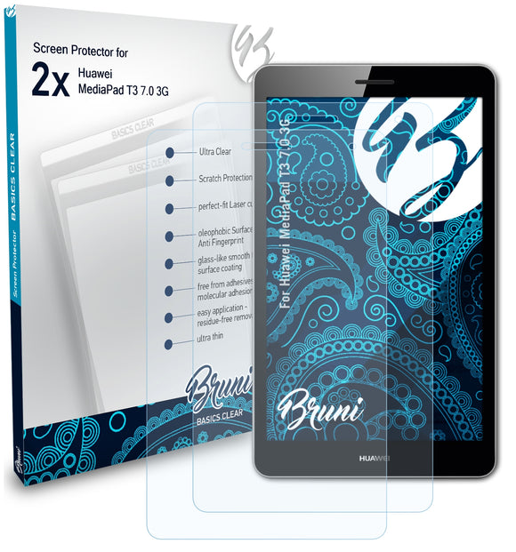 Bruni Basics-Clear Displayschutzfolie für Huawei MediaPad T3 7.0 3G