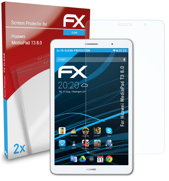 atFoliX FX-Clear Schutzfolie für Huawei MediaPad T3 8.0
