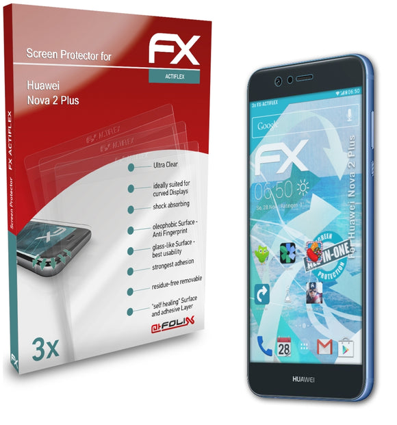 atFoliX FX-ActiFleX Displayschutzfolie für Huawei Nova 2 Plus