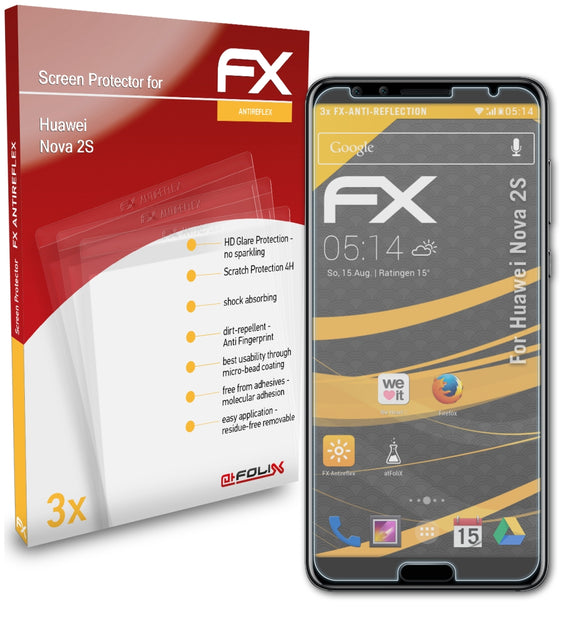 atFoliX FX-Antireflex Displayschutzfolie für Huawei Nova 2S