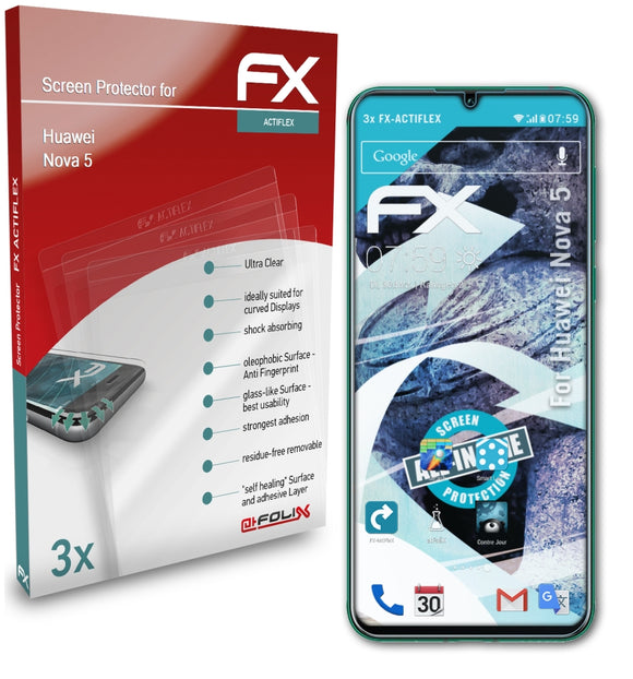 atFoliX FX-ActiFleX Displayschutzfolie für Huawei Nova 5