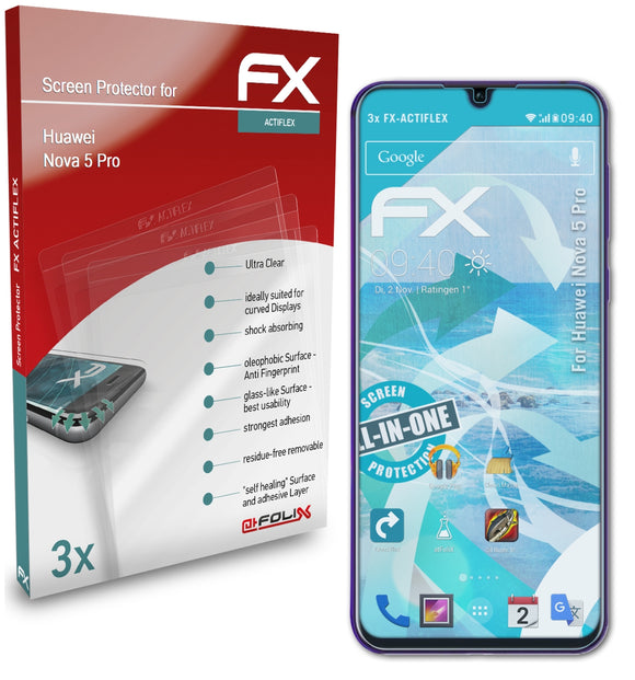 atFoliX FX-ActiFleX Displayschutzfolie für Huawei Nova 5 Pro