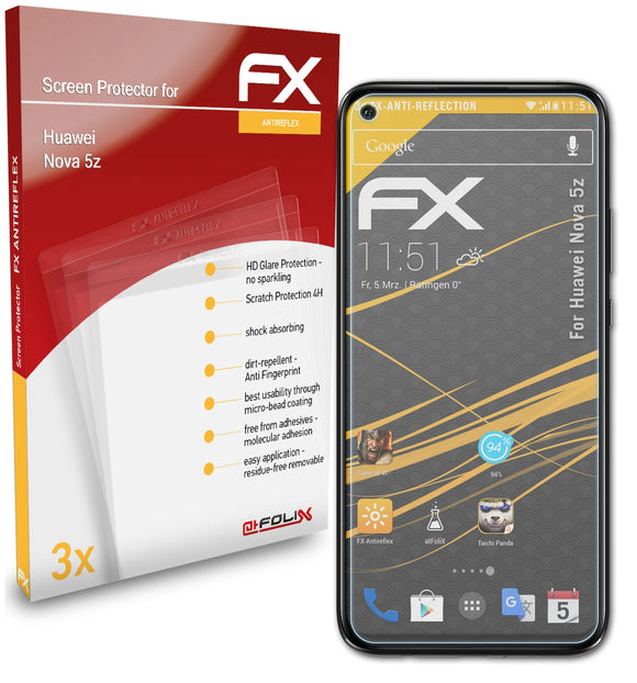 atFoliX FX-Antireflex Displayschutzfolie für Huawei Nova 5z