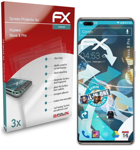 atFoliX FX-ActiFleX Displayschutzfolie für Huawei Nova 8 Pro