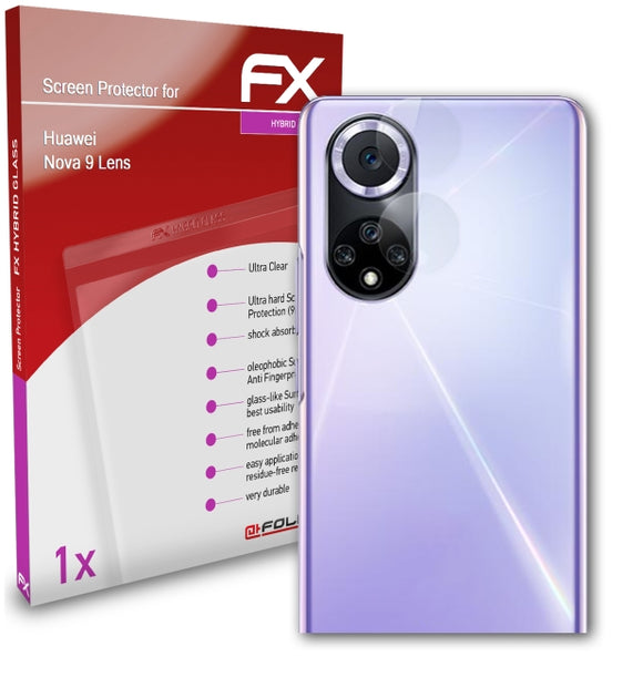 atFoliX FX-Hybrid-Glass Panzerglasfolie für Huawei Nova 9 Lens