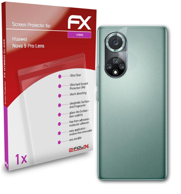 atFoliX FX-Hybrid-Glass Panzerglasfolie für Huawei Nova 9 Pro Lens