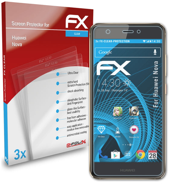 atFoliX FX-Clear Schutzfolie für Huawei Nova