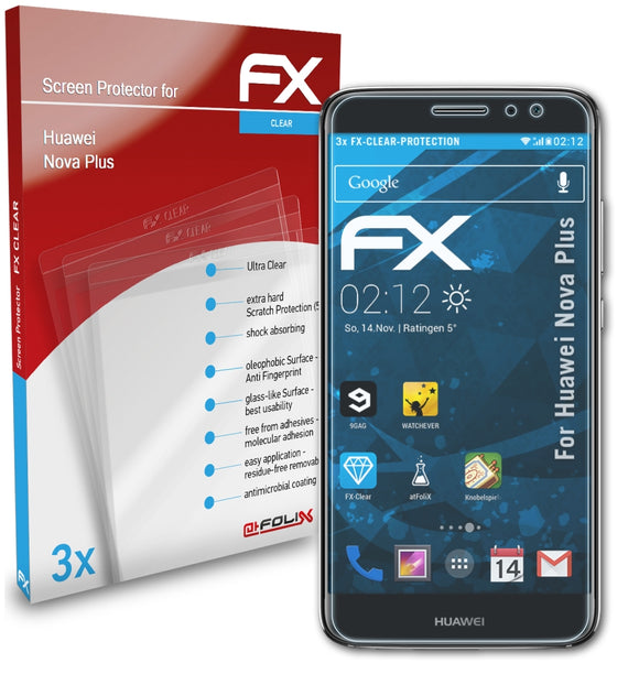 atFoliX FX-Clear Schutzfolie für Huawei Nova Plus