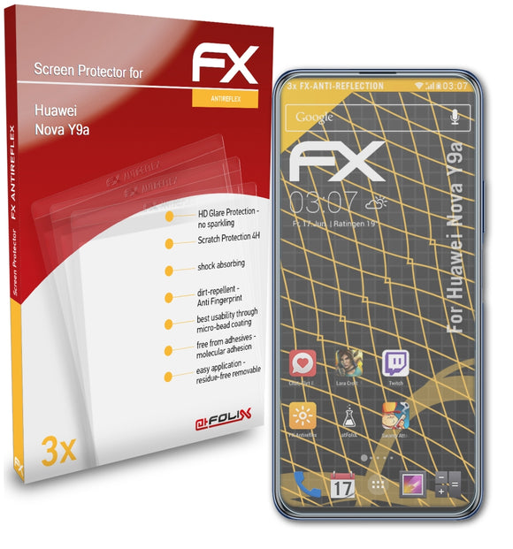 atFoliX FX-Antireflex Displayschutzfolie für Huawei Nova Y9a