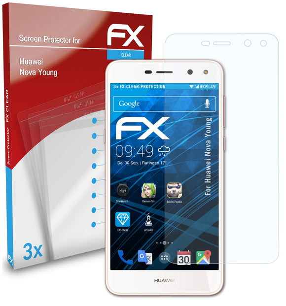 atFoliX FX-Clear Schutzfolie für Huawei Nova Young