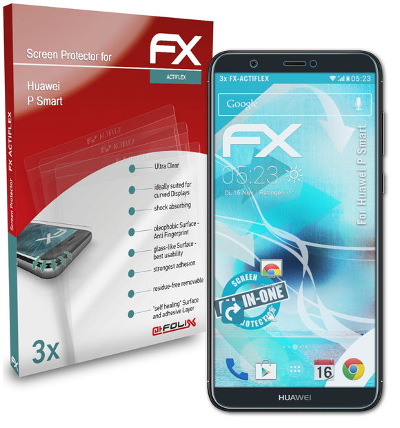 atFoliX FX-ActiFleX Displayschutzfolie für Huawei P Smart