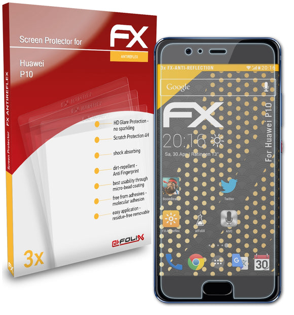 atFoliX FX-Antireflex Displayschutzfolie für Huawei P10