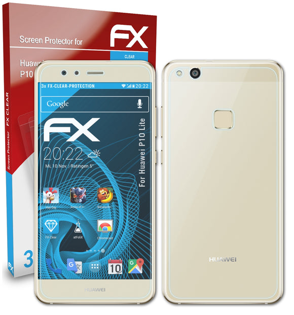 atFoliX FX-Clear Schutzfolie für Huawei P10 Lite