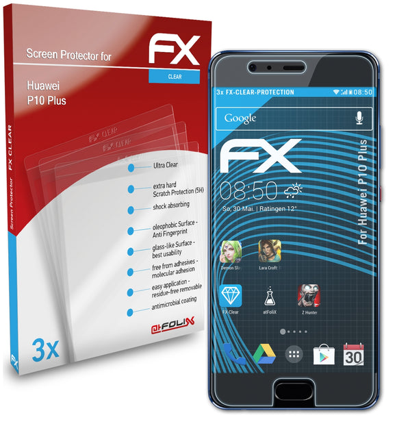 atFoliX FX-Clear Schutzfolie für Huawei P10 Plus