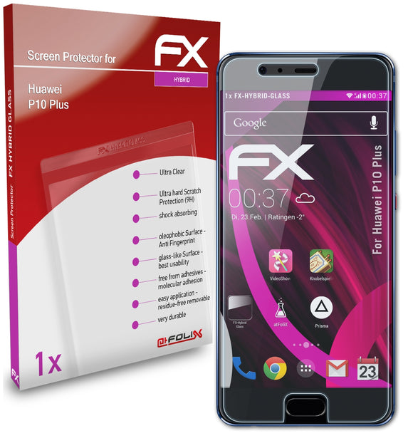 atFoliX FX-Hybrid-Glass Panzerglasfolie für Huawei P10 Plus