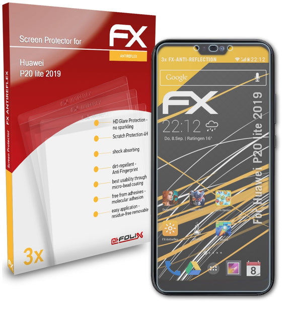 atFoliX FX-Antireflex Displayschutzfolie für Huawei P20 lite (2019)
