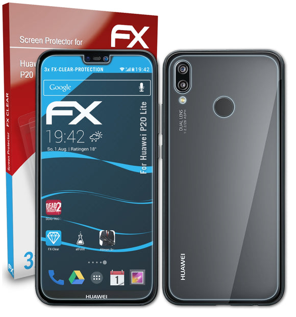 atFoliX FX-Clear Schutzfolie für Huawei P20 Lite
