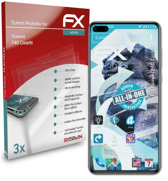 atFoliX FX-ActiFleX Displayschutzfolie für Huawei P40 (Casefit)