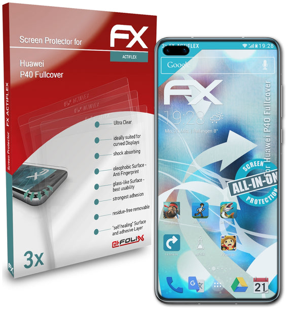 atFoliX FX-ActiFleX Displayschutzfolie für Huawei P40 (Fullcover)