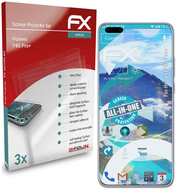 atFoliX FX-ActiFleX Displayschutzfolie für Huawei P40 Pro+