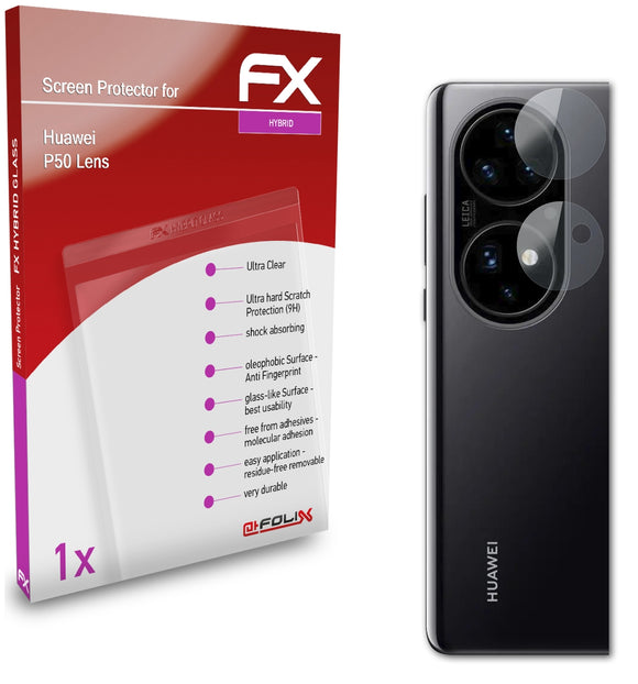 atFoliX FX-Hybrid-Glass Panzerglasfolie für Huawei P50 Lens